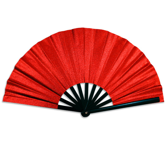 Red Glitter Large Hand Fan