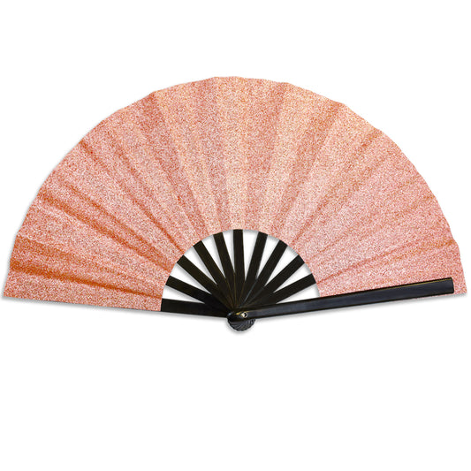 Rose Gold Glitter Large Hand Fan