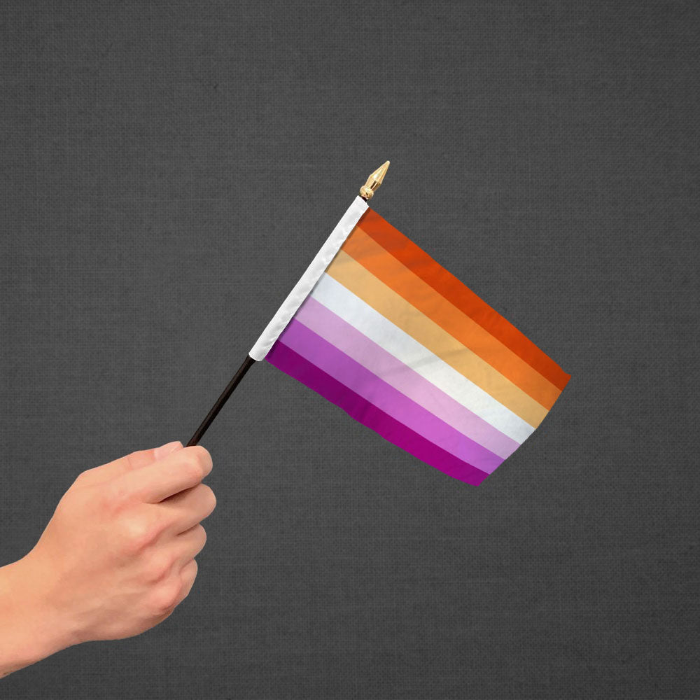 Lesbian Sunset Stick Flag 4x6in