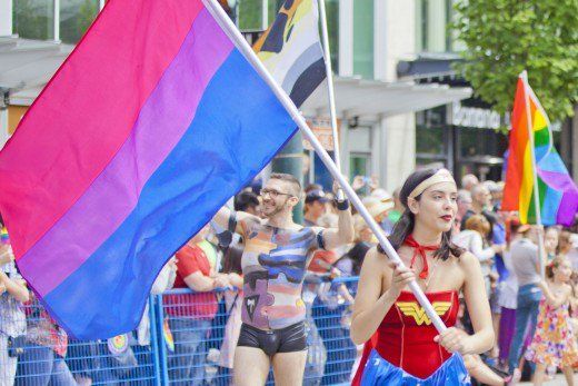 Bisexual Flag 3x5ft on Pole at Parade