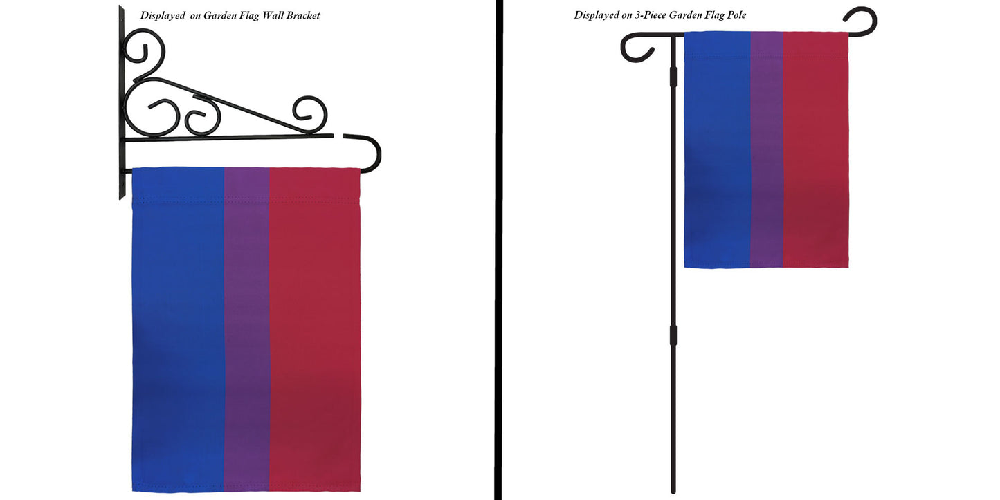 Bisexual Garden Flag Displayed on Pole Options