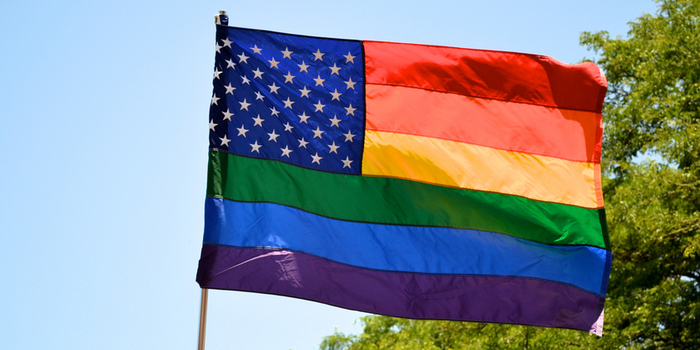 Embroidered Rainbow American Flag 3x5ft