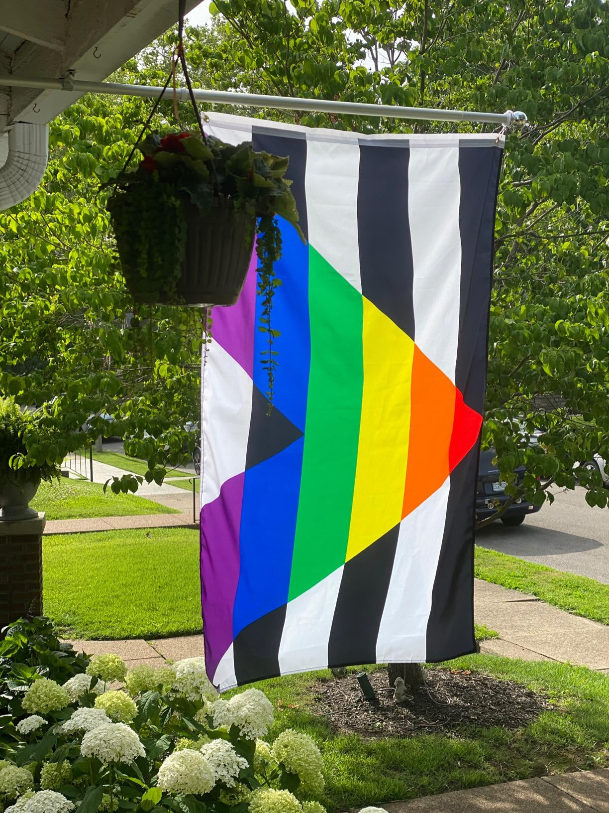 Gay Straight Alliance (Ally) Flag 3x5ft Displayed Outdoors