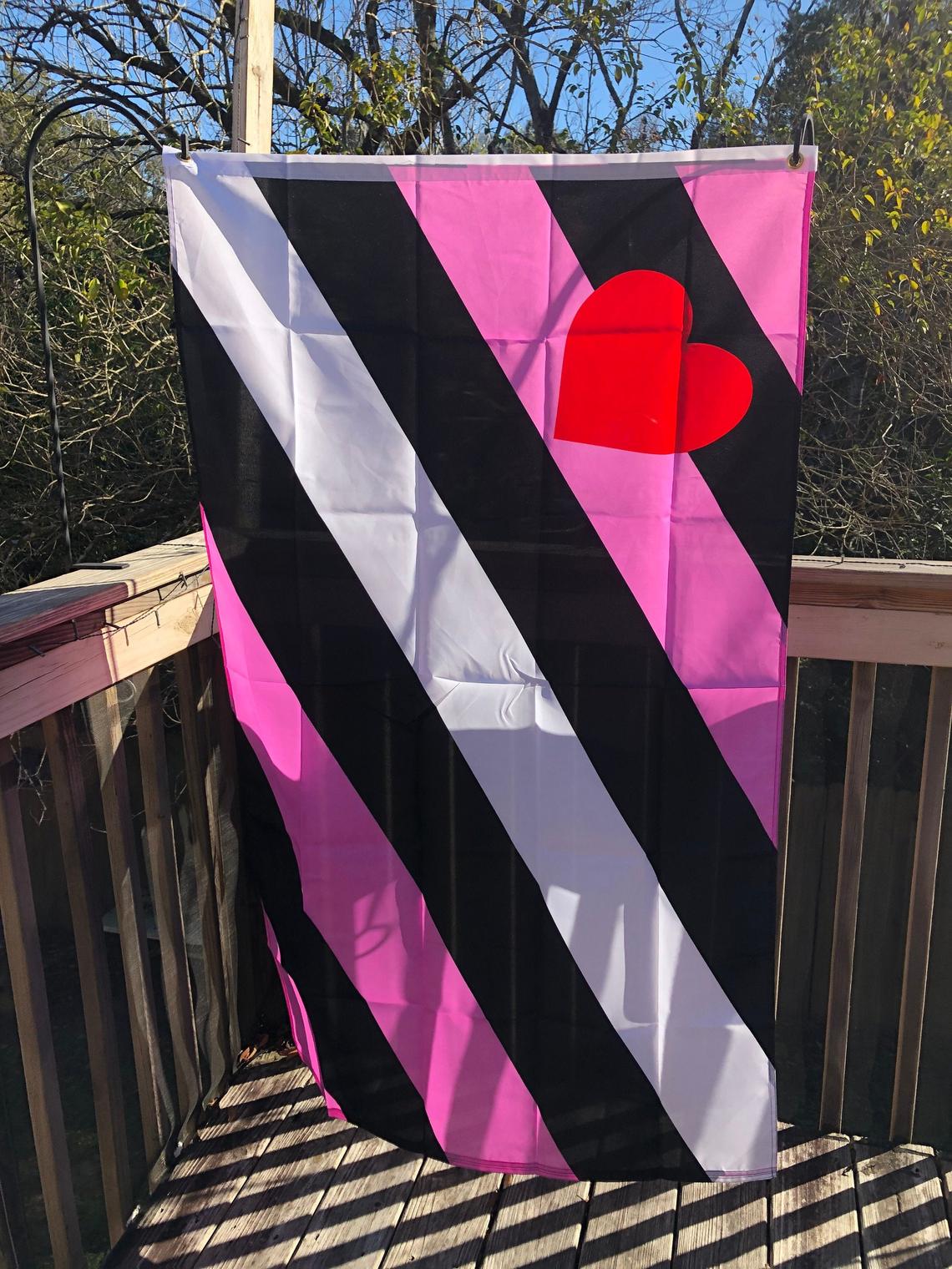 Leather Girl Pride Flag 3x5ft Displayed Outside