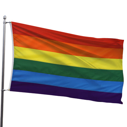 Embroidered Rainbow (6 Stripe) Flag 3x5ft