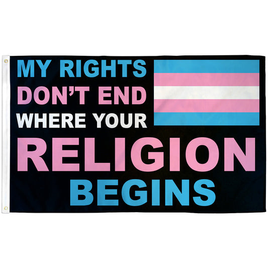 My Rights Don't End (Trans) Flag 3x5ft