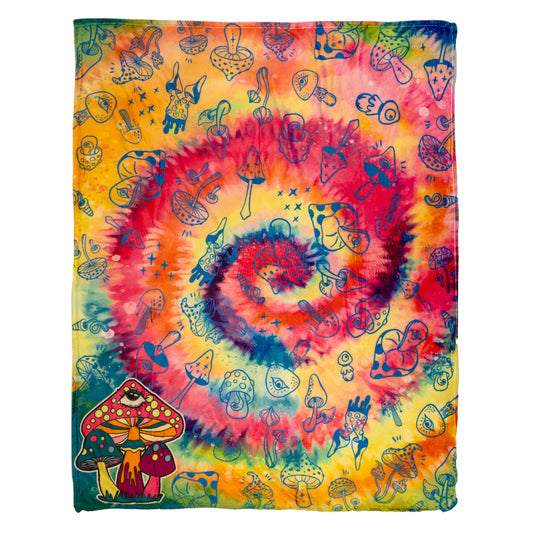 Mushroom (Tie-Dye) Super Soft Plush Blanket