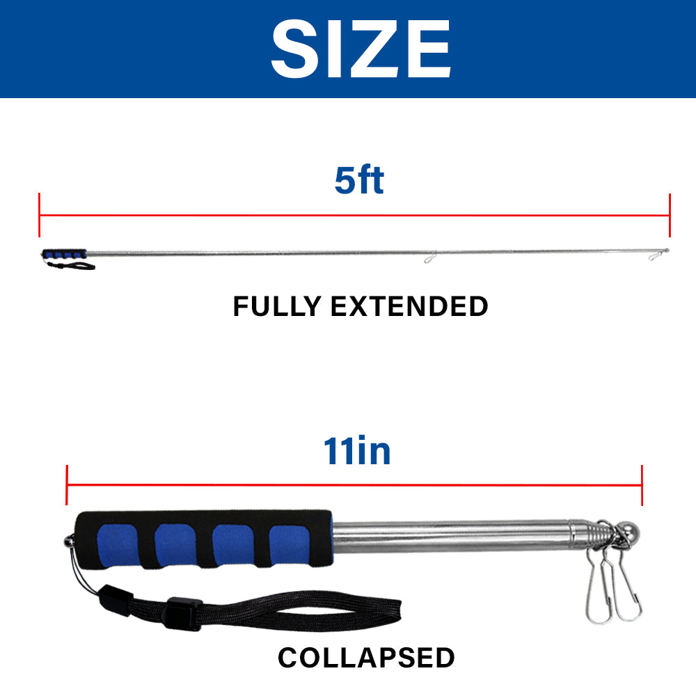 5ft Hand-Held Collapsible (Blue) Flag Pole