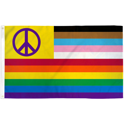 Maps Inclusive Flag Peace (Inclusive) Flag 3x5ft | Rad Pride | You Shop We Donate