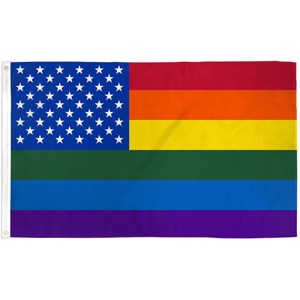 Rainbow American Flag 3x5ft