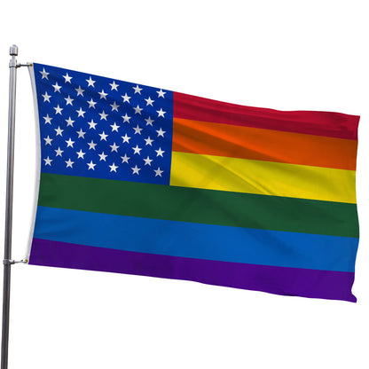 Rainbow American Flag 3x5ft