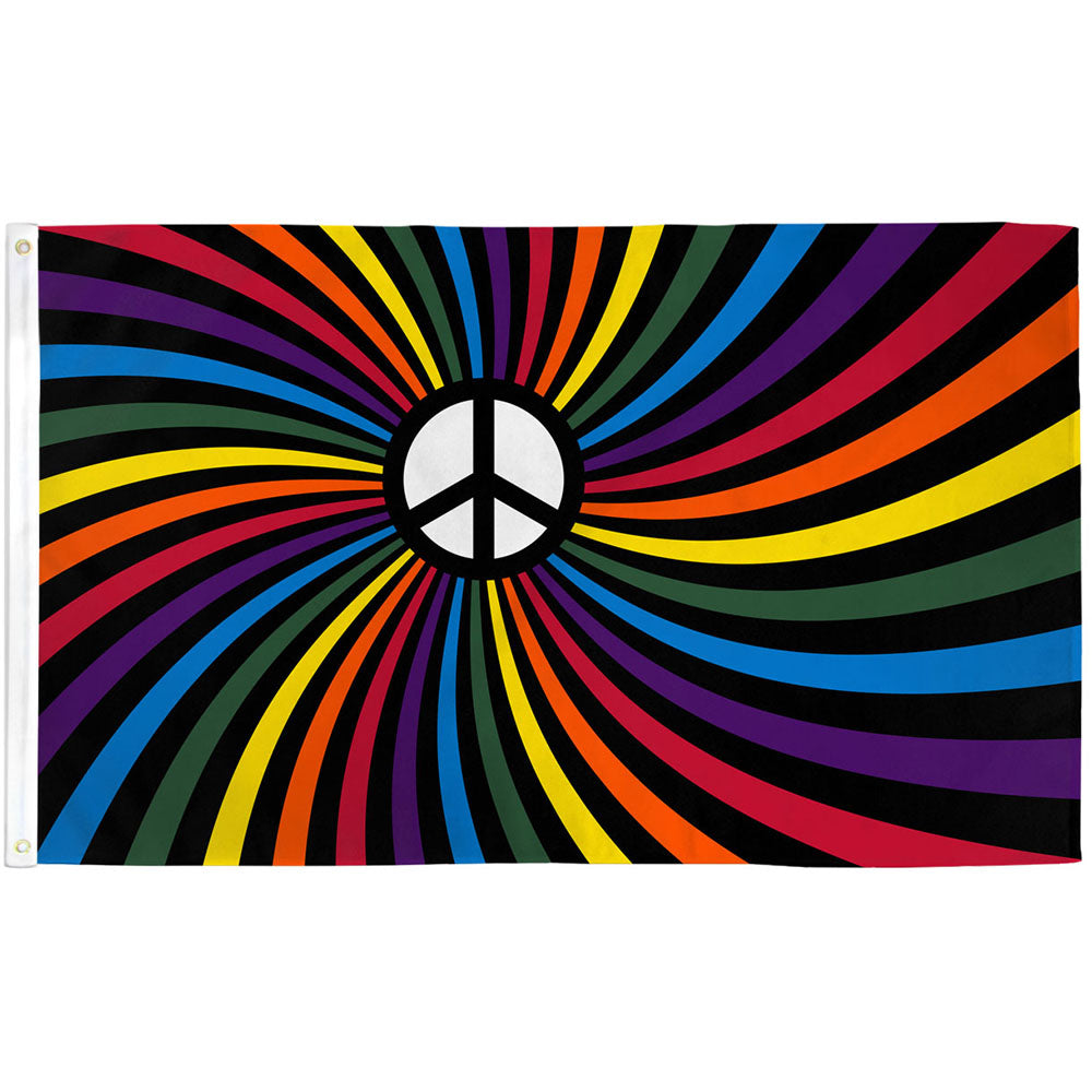 Rainbow Swirl Peace Flag 3x5ft