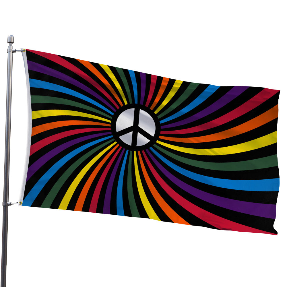 Rainbow Swirl Peace Flag 3x5ft