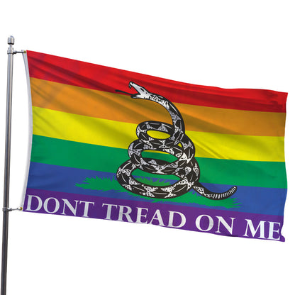 Don't Tread on Me (Gadsden) Rainbow Flag 3x5ft