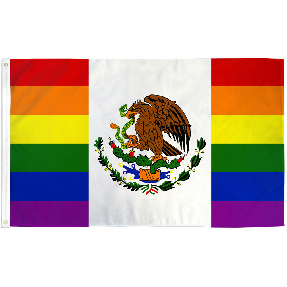 Mexico Rainbow Flag 3x5ft