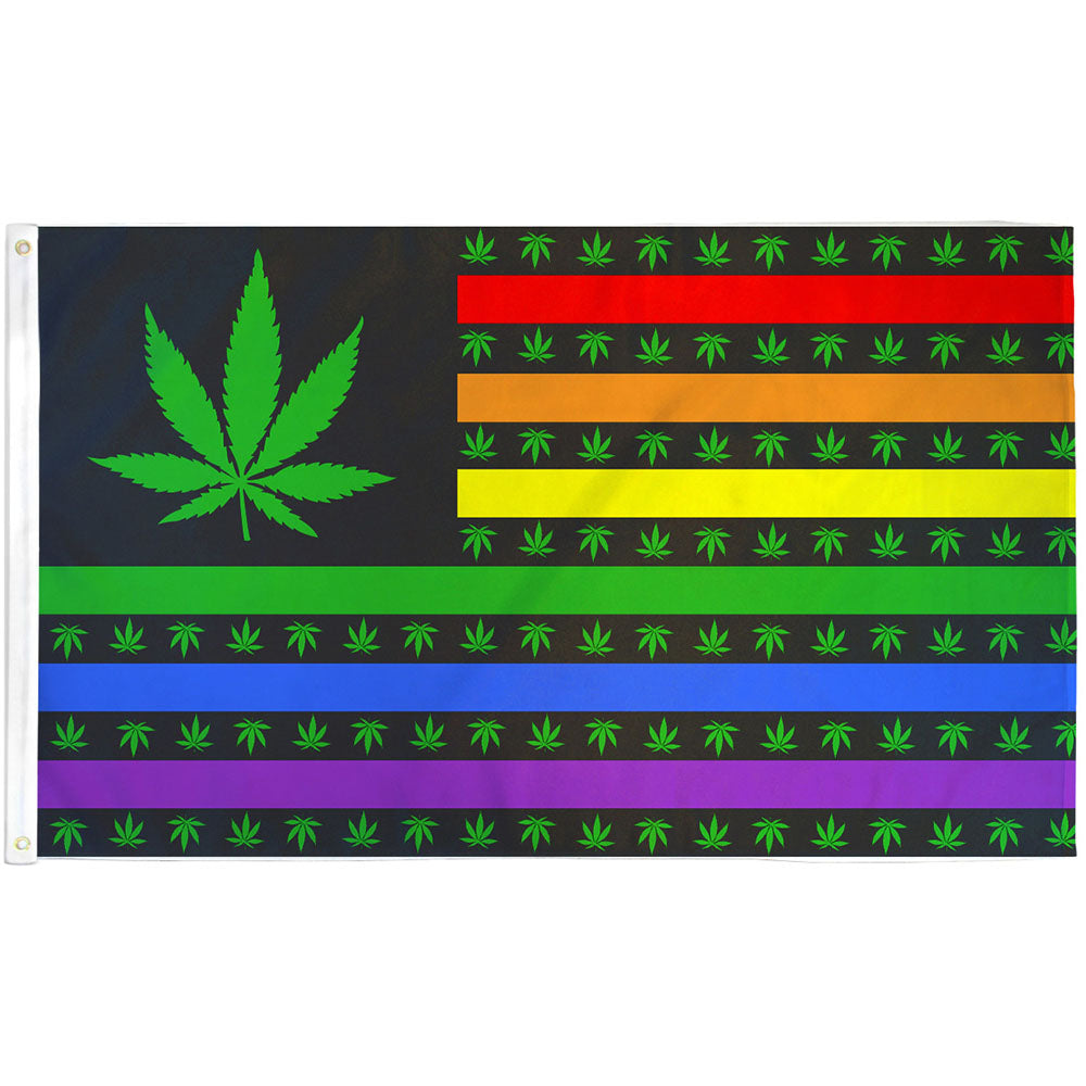 Marijuana Rainbow USA Flag 3x5ft