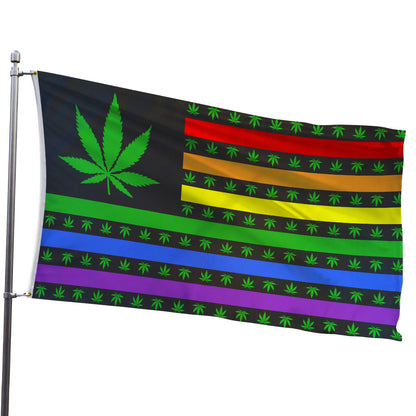 Marijuana Rainbow USA Flag 3x5ft