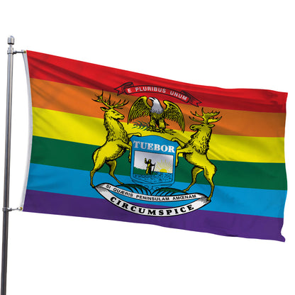 Michigan Rainbow Flag 3x5ft