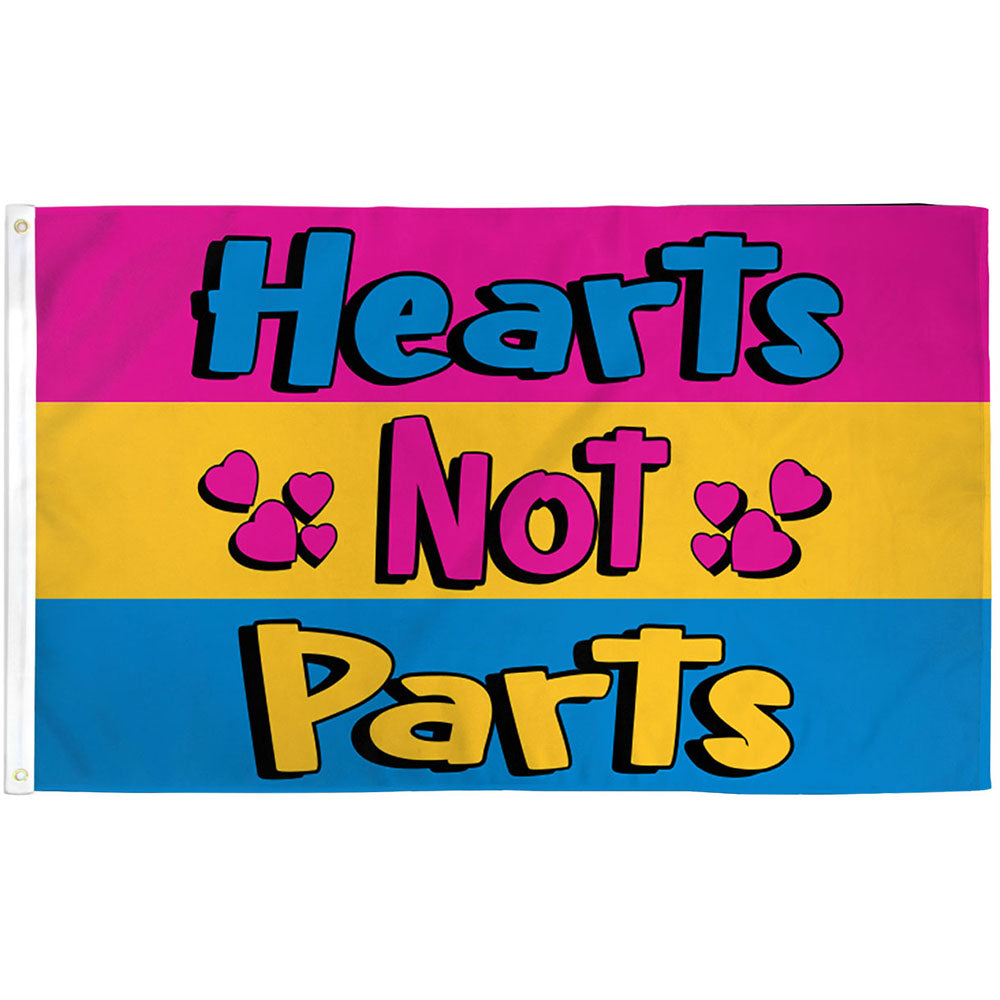 Hearts Not Parts Pansexual Flag 3x5ft