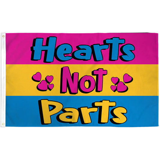 Hearts Not Parts Pansexual Flag 3x5ft