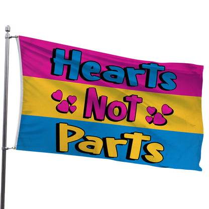 Hearts Not Parts Pansexual Flag 3x5ft