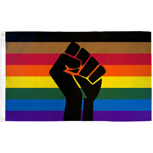 Philly Rainbow (Fist) Flag 3x5ft