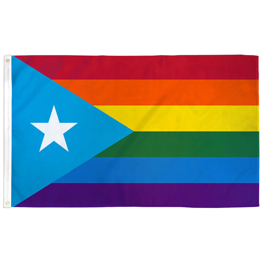 Puerto Rico Rainbow Flag 3x5ft