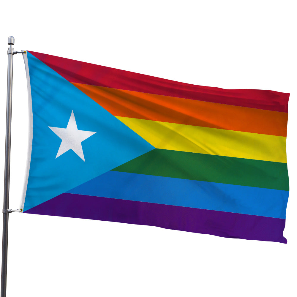 Puerto Rico Rainbow Flag 3x5ft