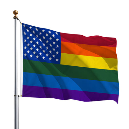 Rainbow American Flag 2x3ft