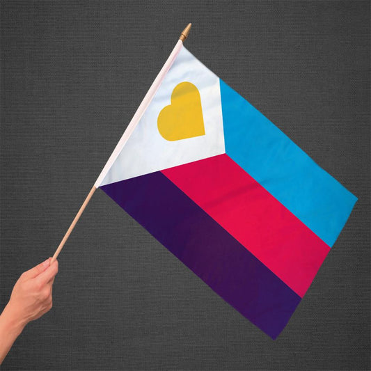 Polyamory (Tricolor) Stick Flag 12x18in