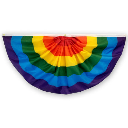 Embroidered Rainbow Bunting Flag 3x1.5ft