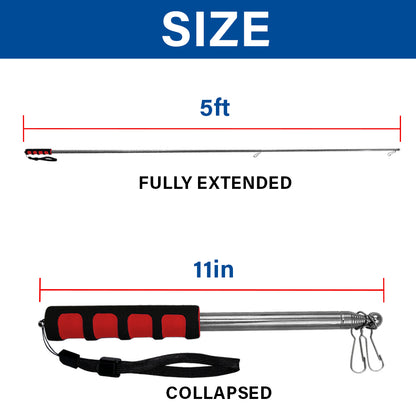 5ft Hand-Held Collapsible (Red) Flag Pole