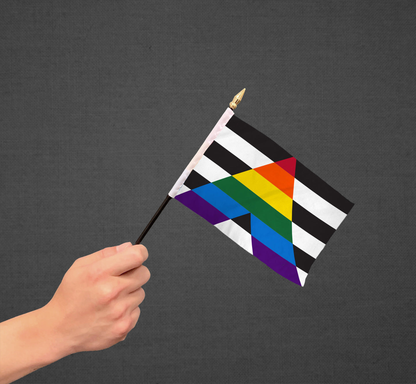 Gay Straight Alliance (Ally) Stick Flag 4x6in