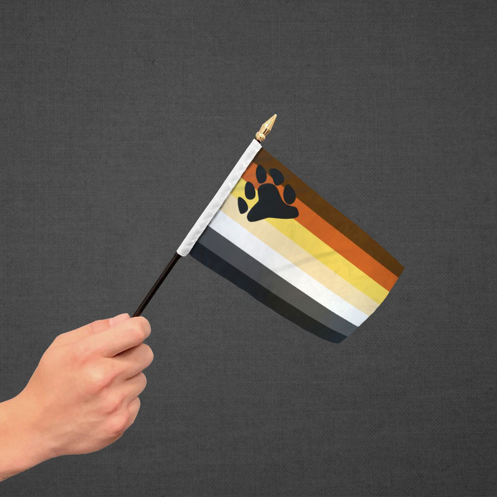 PROGRESS Pride 4x6 Inch Desk Flag Set – 100D Polyester With Plastic Stick Staff – Perfect For Table Display
