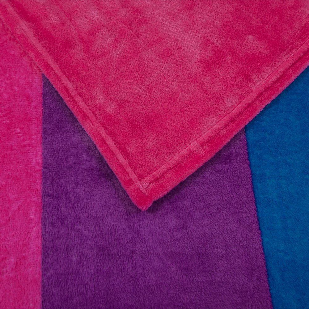 Bisexual Super Soft Plush Blanket Close up of Edging