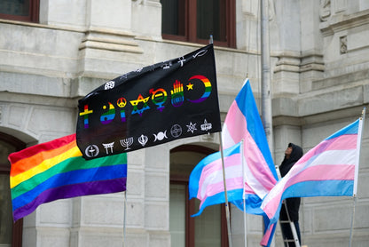 Coexist Rainbow Flag 3x5ft on Pole