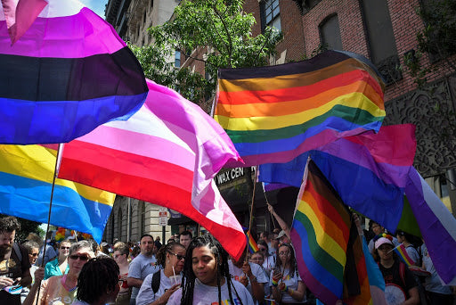 Genderfluid Flag 3x5ft on Poles at Parade