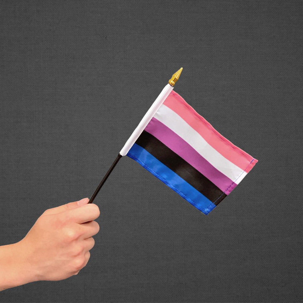 Genderfluid Stick Flag 4x6in