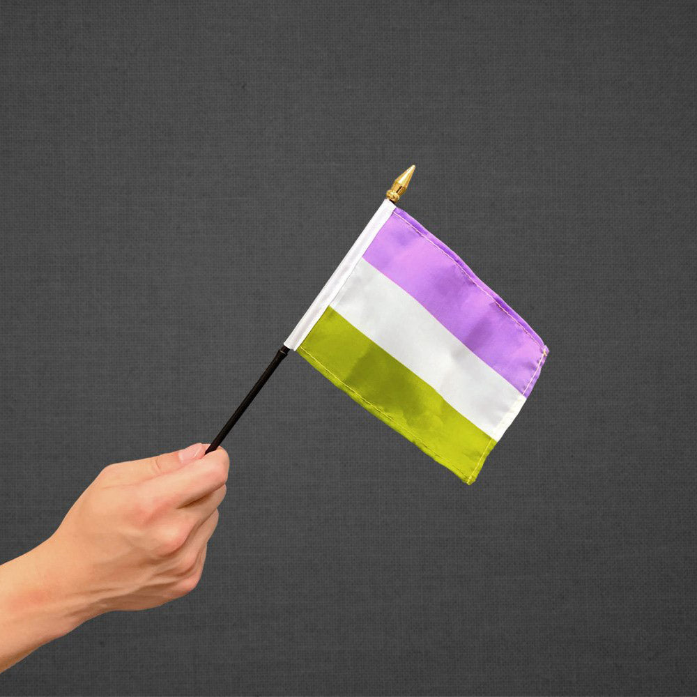 Genderqueer Stick Flag 4x6in