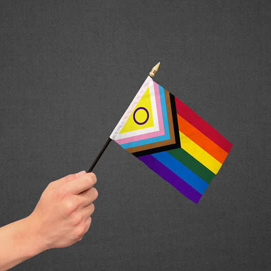 Intersex Inclusive Pride Stick Flag 4x6in