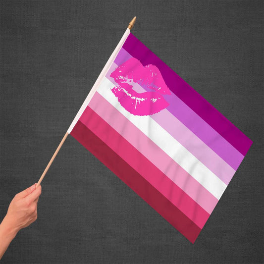 Lipstick Lesbian Stick Flag 12x18in