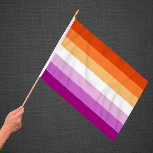 Lesbian Sunset Stick Flag 12x18in