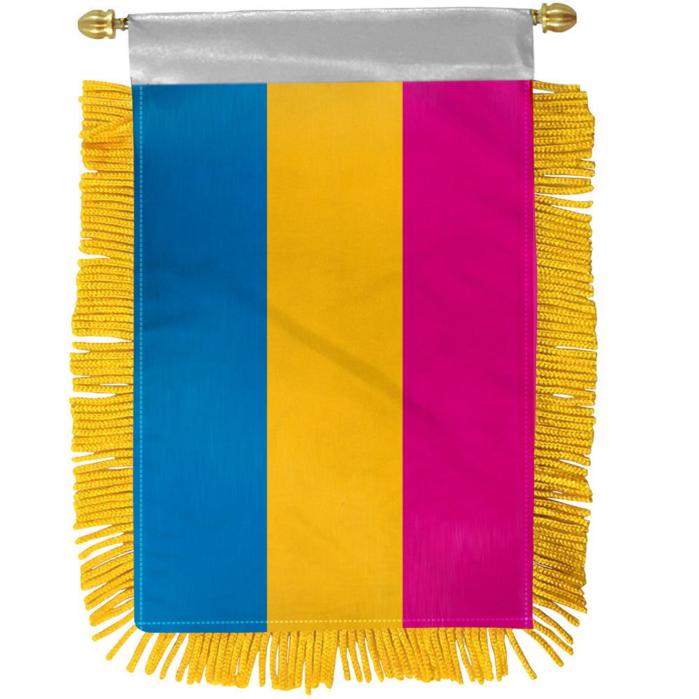 Pansexual Rear View Mirror Flag 4x6in