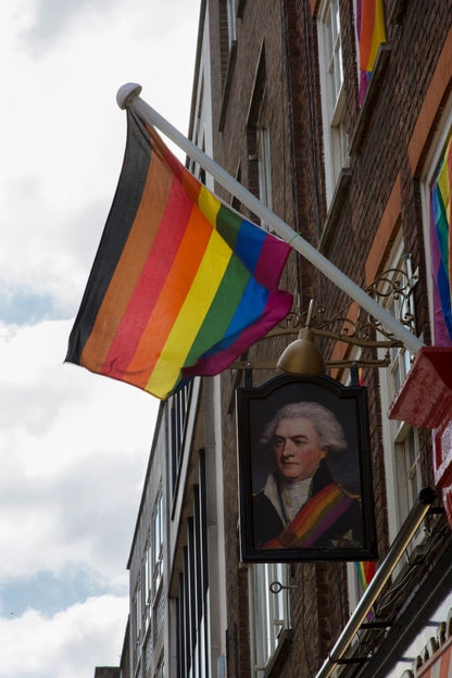 Philly Rainbow Flag Displayed on Pole