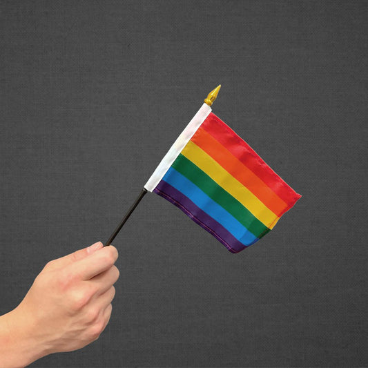 Rainbow (6 Stripe) Stick Flag 4x6in