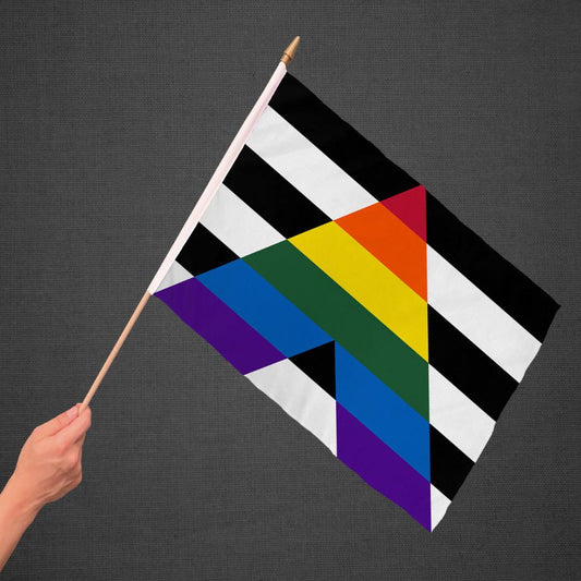 Gay Straight Alliance (Ally) Stick Flag 12x18in