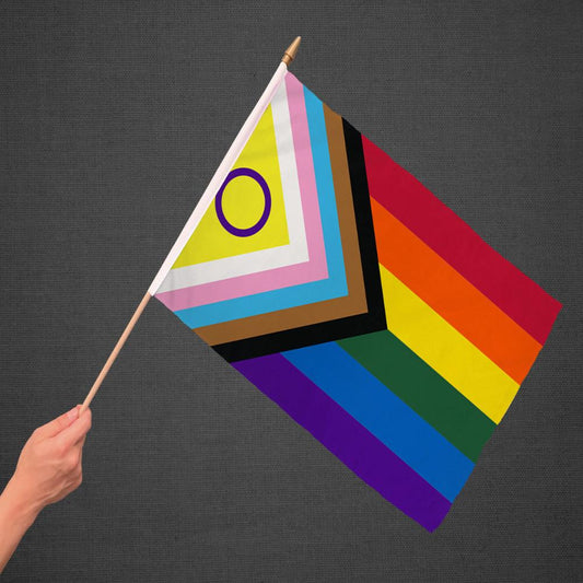 Intersex Inclusive Pride Stick Flag 12x18in