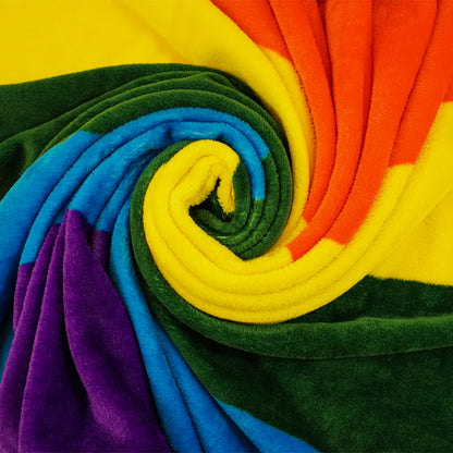 Rainbow (6 Stripe) Super Soft Plush Blanket Rolled