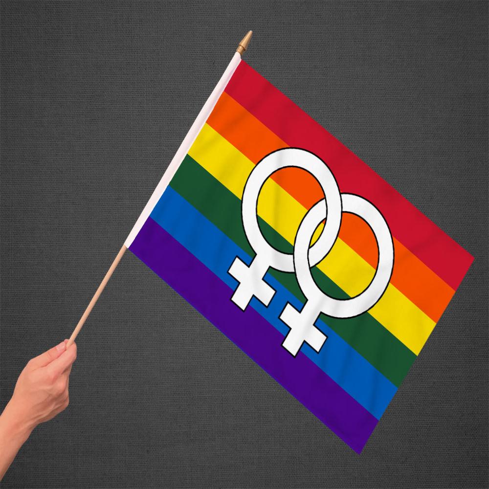 Double Venus Symbol (Large) Stick Flag 12x18in